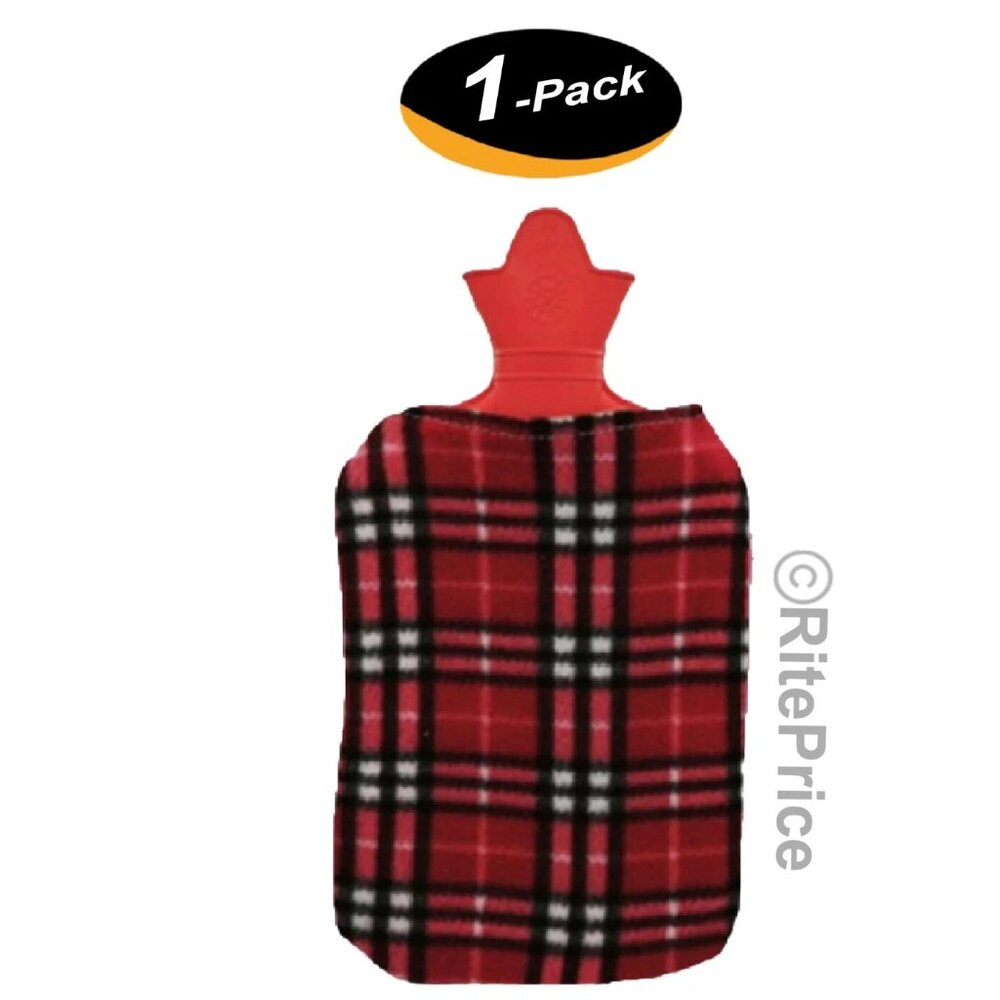 2000ml Hot Water Bottle with Plush Cover Rubber Bag For Pain Relief Warm Therapy